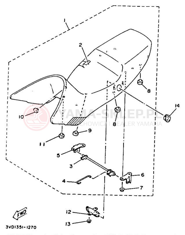 Schemat "siedzenie" do Yamaha TDM850 TDM850DC/TDM850D