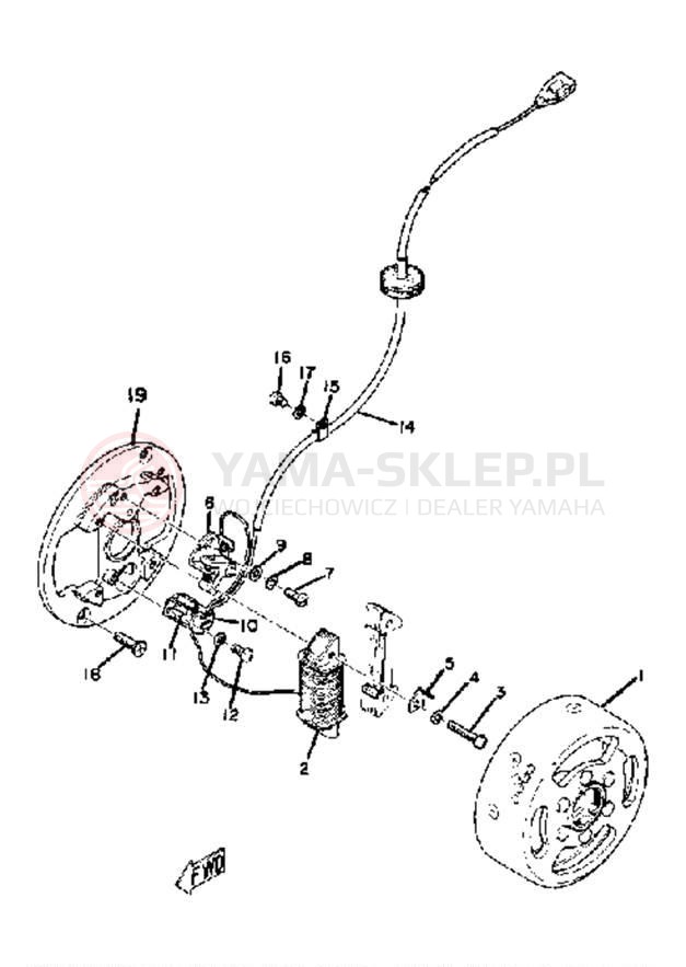 Schemat "Układ zapłonowy" do Yamaha YZ80C