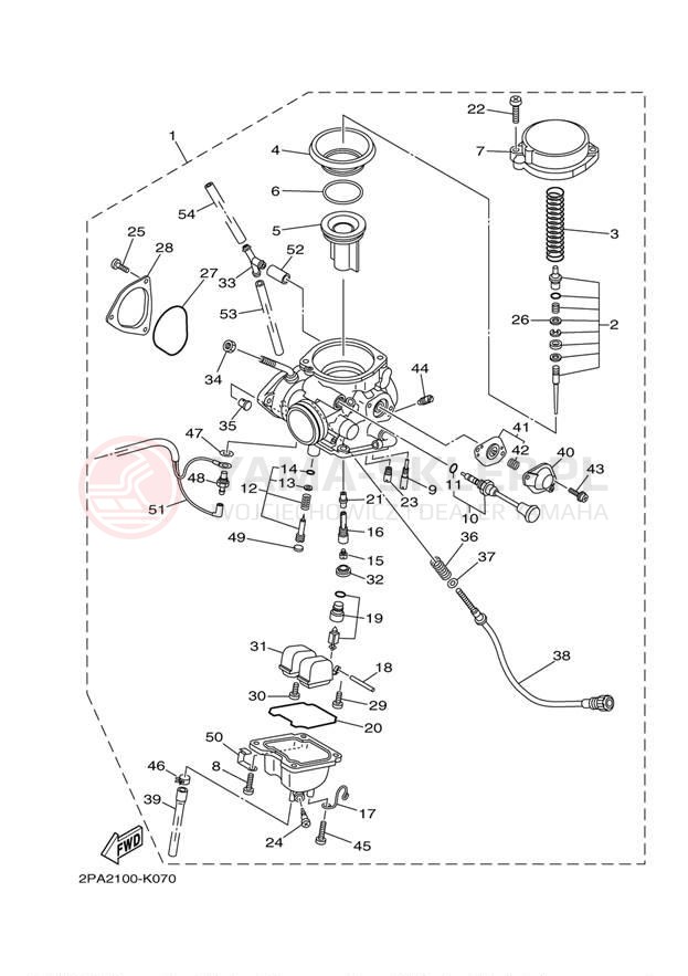 Schemat "Gaźnik" do Yamaha RAPTOR 125 YFM125RDW/YFM125RDL