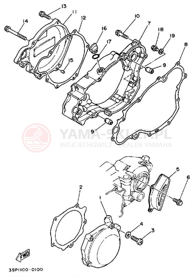 Schemat "Pokrywa silnika" do Yamaha WR250ZD
