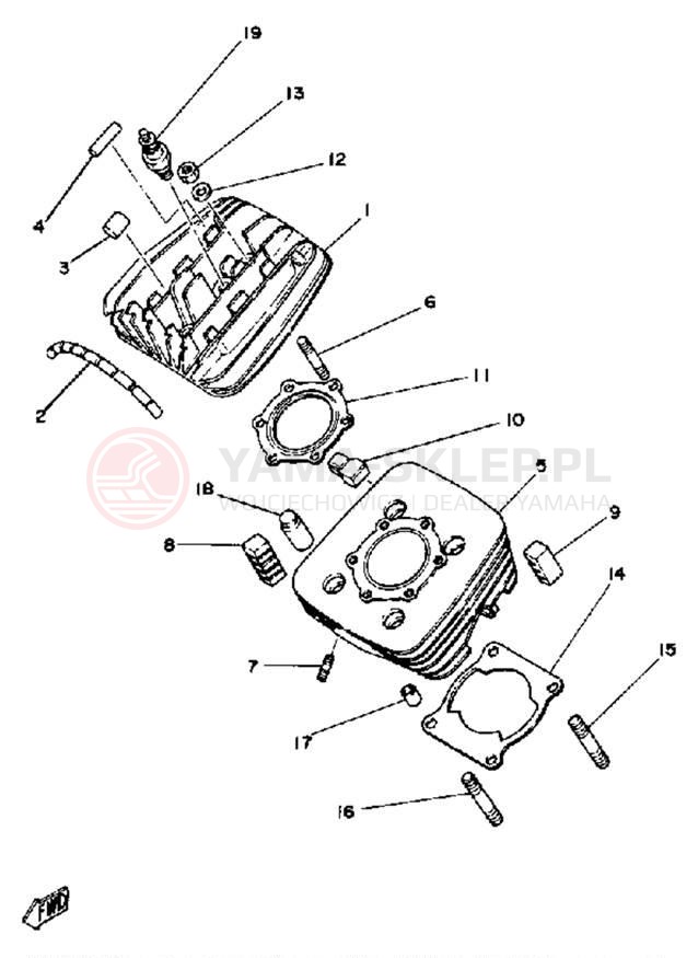 Schemat "głowica" do Yamaha DT175H