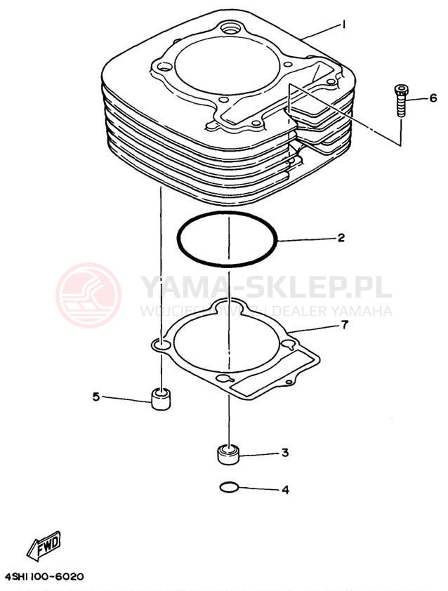 Schemat "cylinder" do Yamaha KODIAK 4WD YFM400FWH_