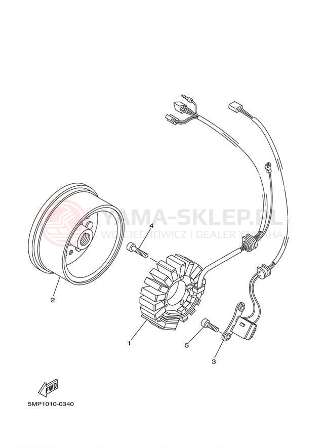 Schemat "prądnica" do Yamaha XT225 XT225RC/XT225R