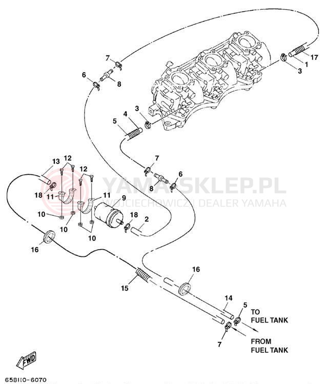 Schemat "Układ paliwowy" do Yamaha LX210 LST1200AC