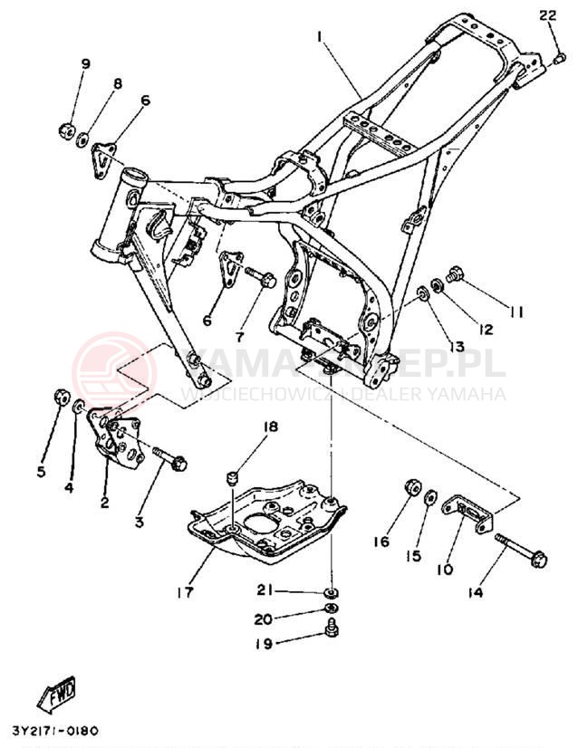 Schemat "rama" do Yamaha XT250K/XT250KC