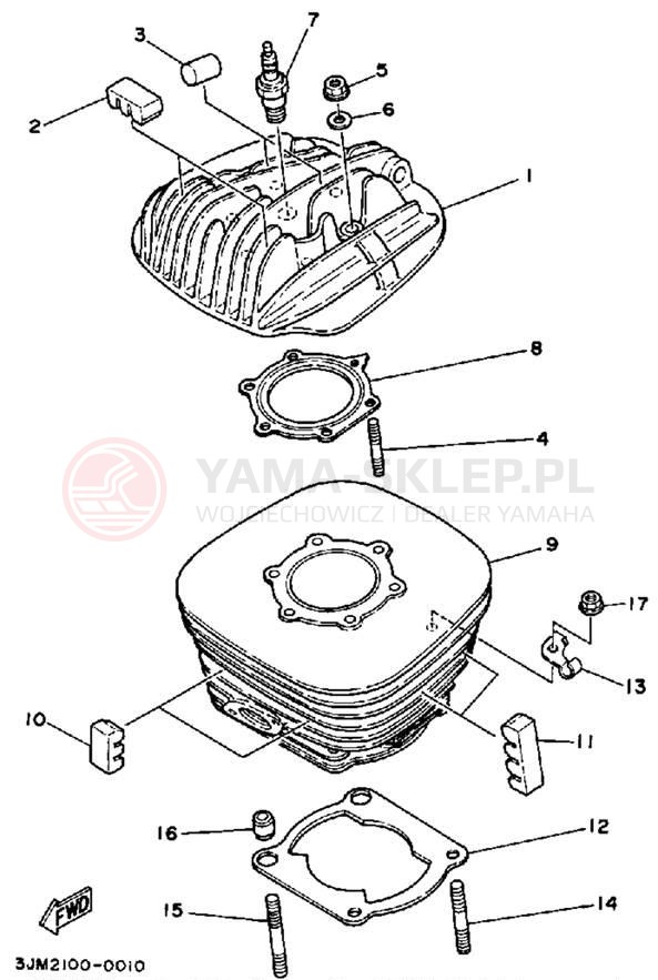 Schemat "cylinder" do Yamaha BLASTER YFS200B
