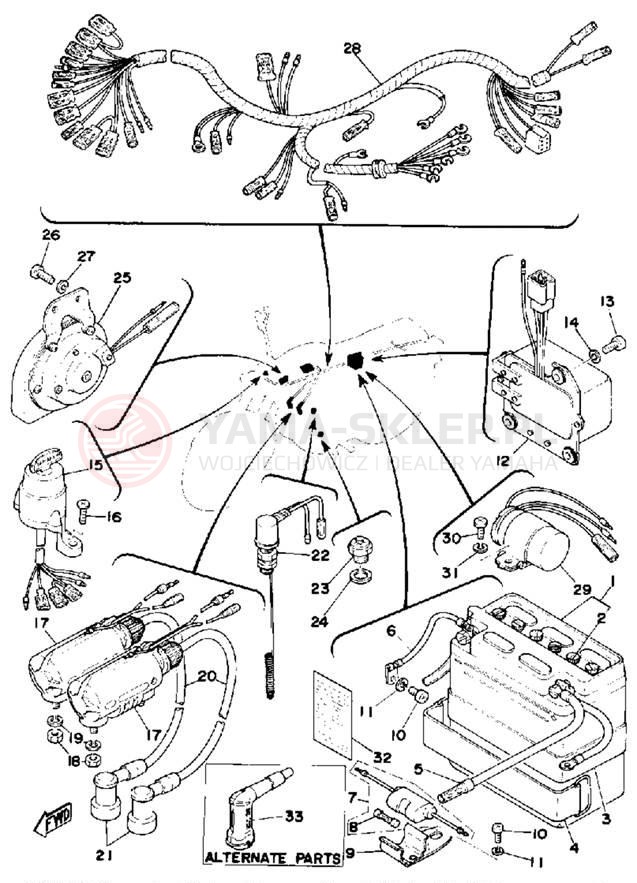 Schemat "układ elektryczny" do Yamaha RD200C