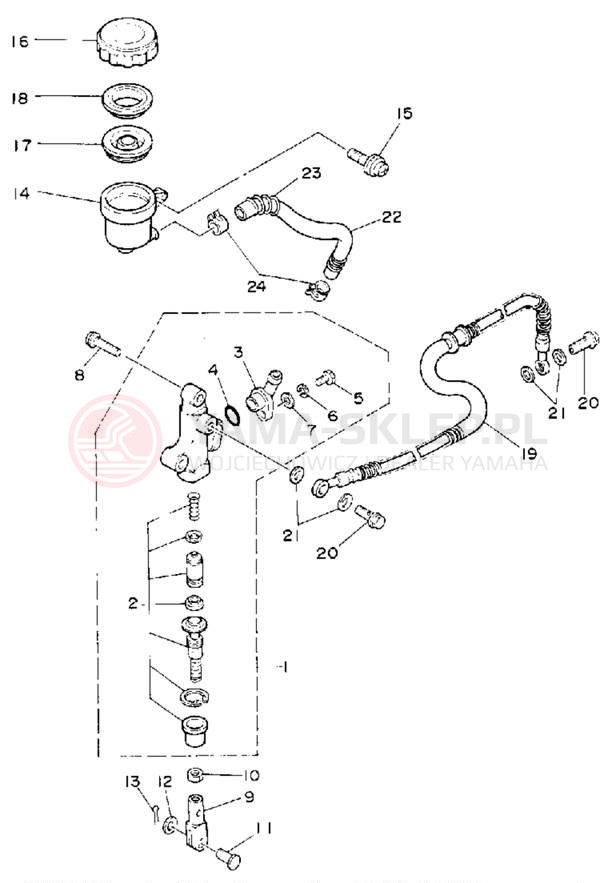 Schemat "Pompa hamulcowa tył" do Yamaha YFM350XD