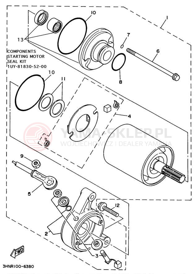 Schemat "rozrusznik" do Yamaha KODIAK 4WD YFM400FWH
