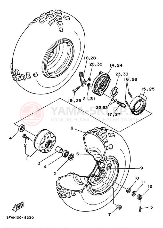 Schemat "Koło przód" do Yamaha BREEZE YFA1K