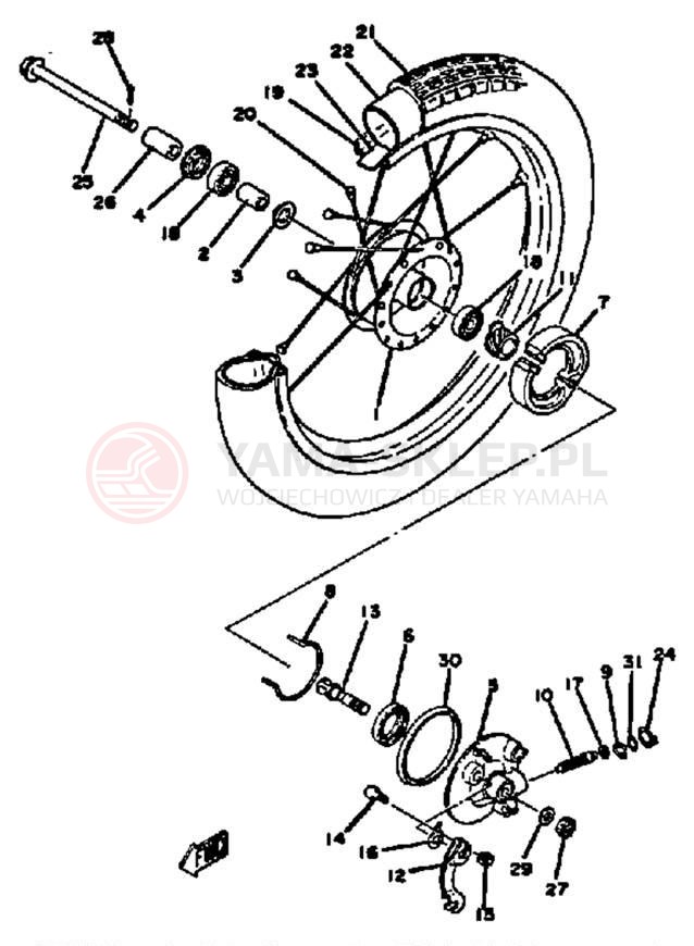 Schemat "Koło przód" do Yamaha YAMAHOPPER QT50S