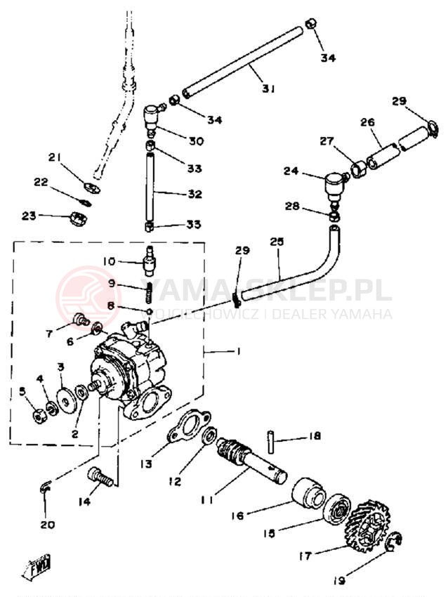 Schemat "Pompa olejowa" do Yamaha YT175J