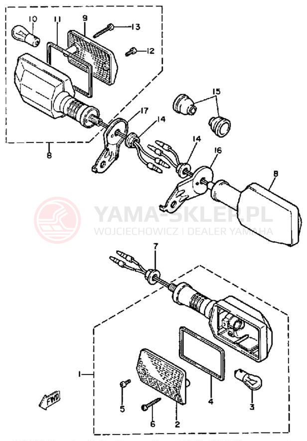 Schemat "kierunkowskazy" do Yamaha XT600NC/XT600N
