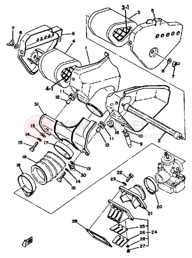 Schemat "Filtr powietrza" do Yamaha YZ250E