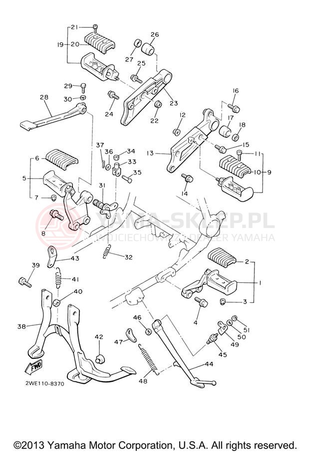 Schemat "Stopka postojowa i podnóżki" do Yamaha V-MAX VMX12VC/VMX12V