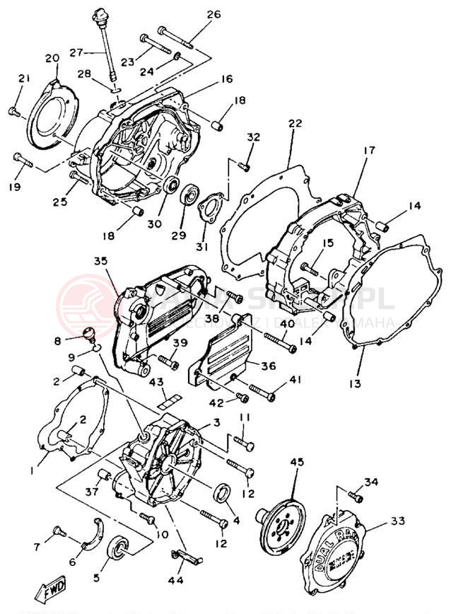 Schemat "Pokrywa silnika" do Yamaha MOTO-4 YFM225S