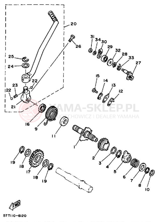 Schemat "rozrusznik" do Yamaha XT350S/XT350SC