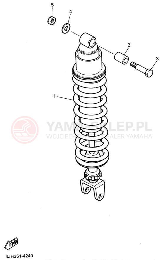 Schemat "zawieszenie tył" do Yamaha YZF600RG