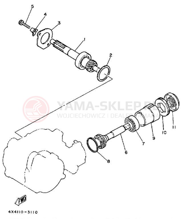 Schemat "Skrzynia biegów " do Yamaha Y-ZINGER PW50N