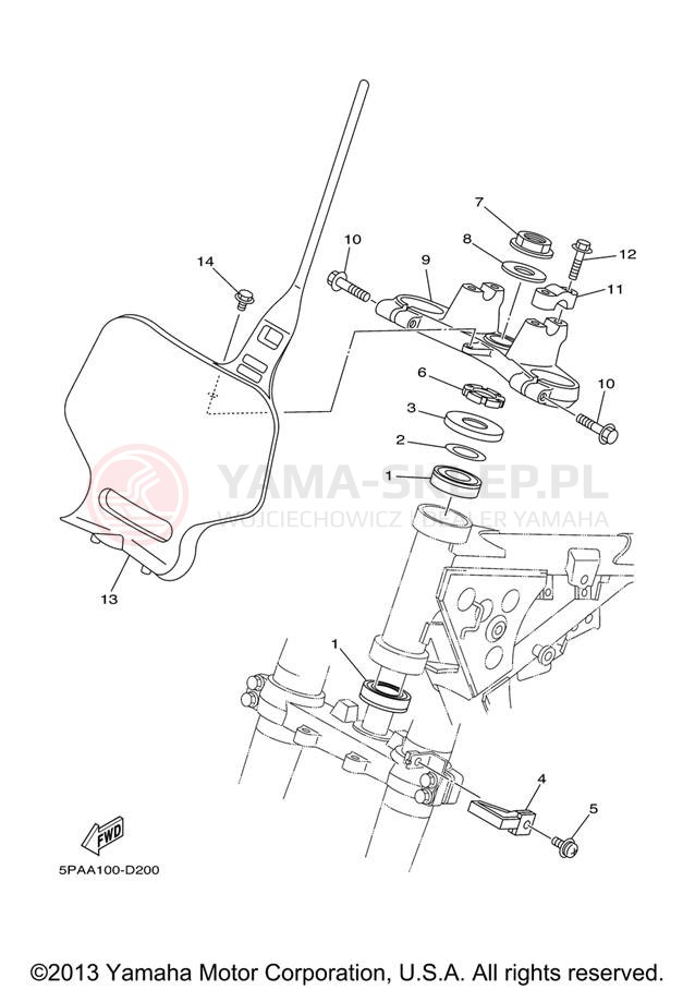 Schemat "Półki zawieszenia" do Yamaha YZ85 YZ85V