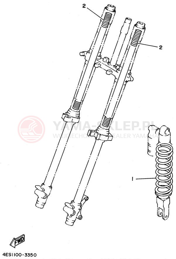 Schemat "Zawieszenie przód" do Yamaha YZ80H1