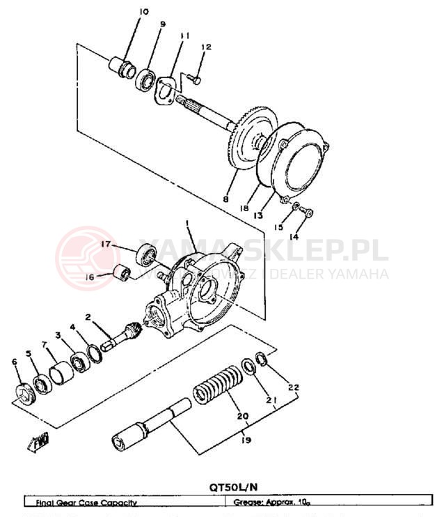 Schemat "Wał napędowy" do Yamaha YAMAHOPPER QT50N