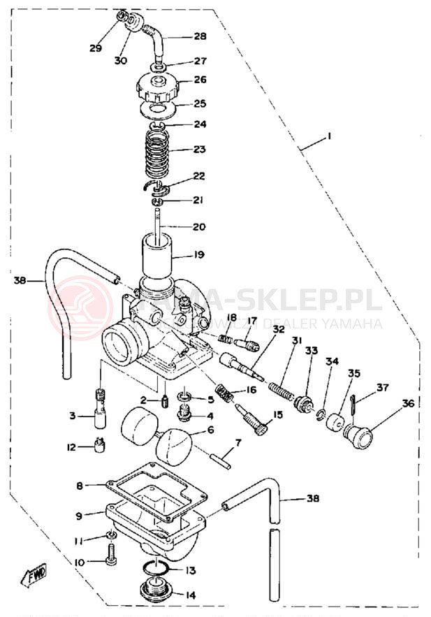 Schemat "Gaźnik" do Yamaha DT100D