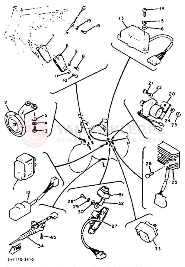 Schemat "układ elektryczny" do Yamaha XS650SK