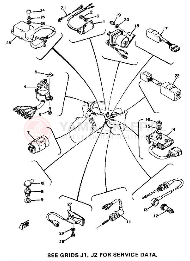 Schemat "układ elektryczny" do Yamaha XS650D