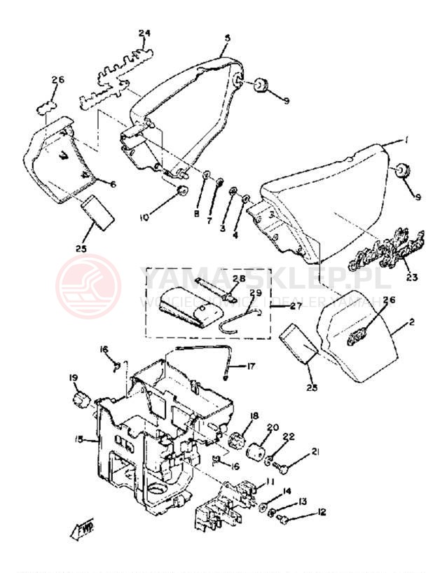 Schemat "Tylny błotnik" do Yamaha XS850LG
