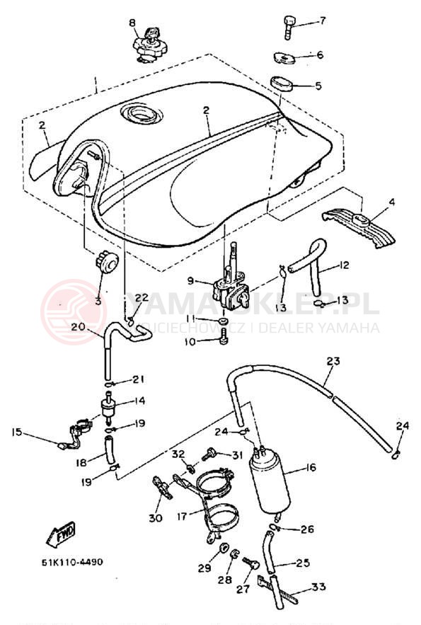 Schemat "zbiornik paliwa" do Yamaha FJ600LC/FJ600L