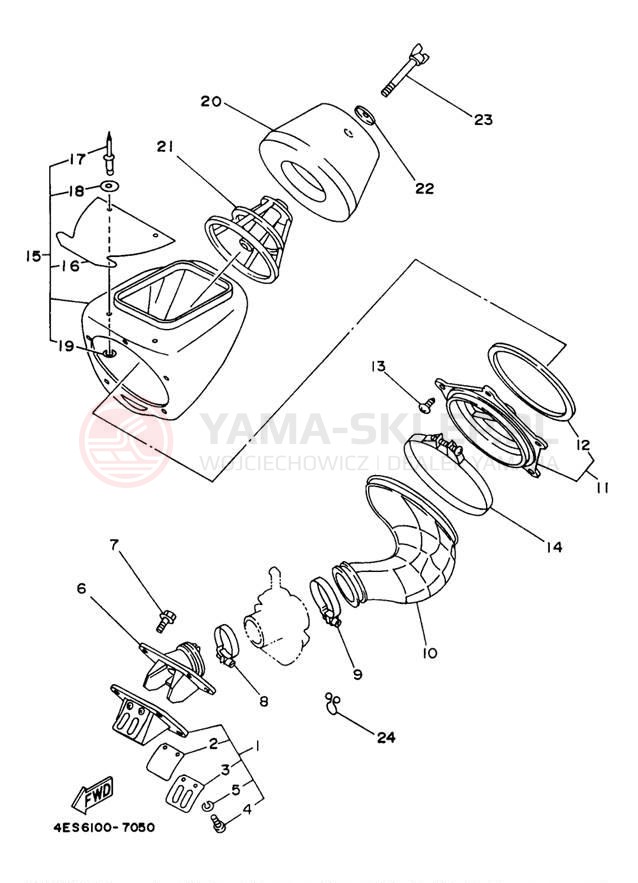 Schemat "Wtrysk paliwa" do Yamaha YZ80 YZ80J1
