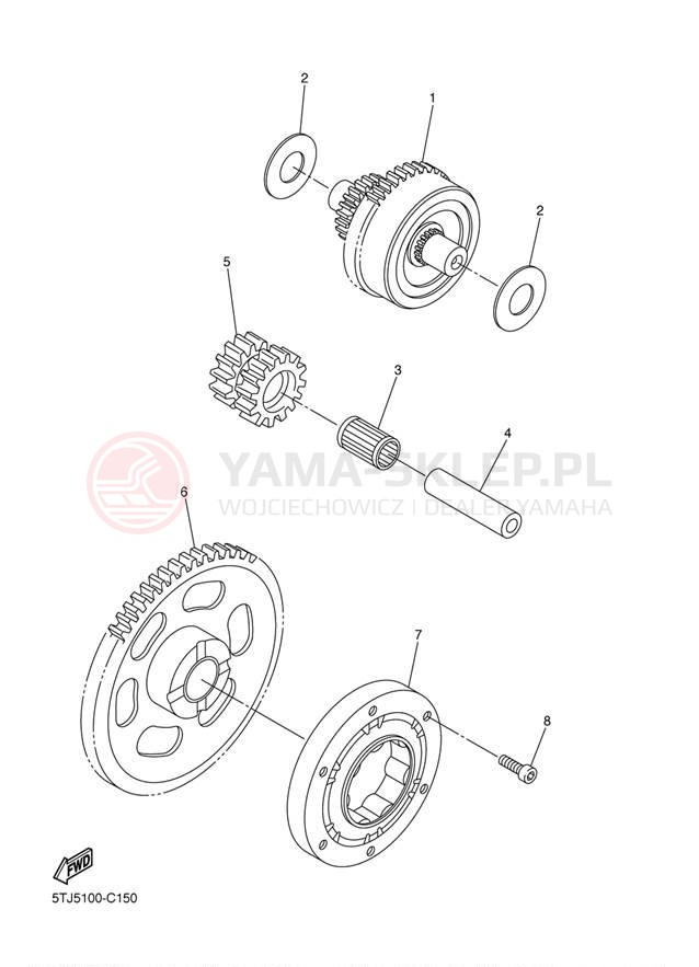 Schemat "rozrusznik" do Yamaha WR450F WR450FT