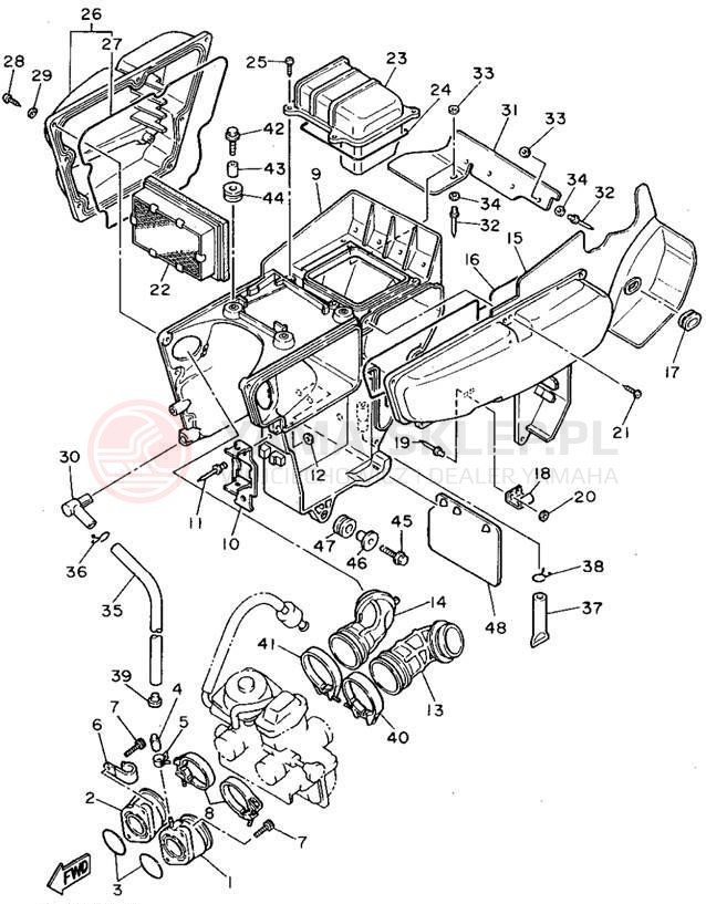 Schemat "Wtrysk paliwa" do Yamaha XT600EF/XT600EFC