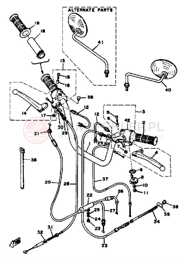 Schemat "Kierownica i osprzęt" do Yamaha LB802AE