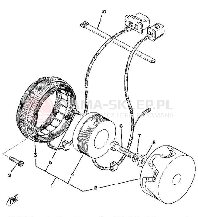 Schemat "Układ zapłonowy" do Yamaha XS750-2D/XS750D