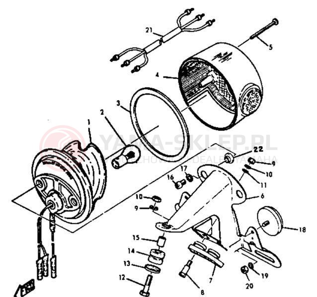 Schemat "Oświetlenie tył" do Yamaha HT1