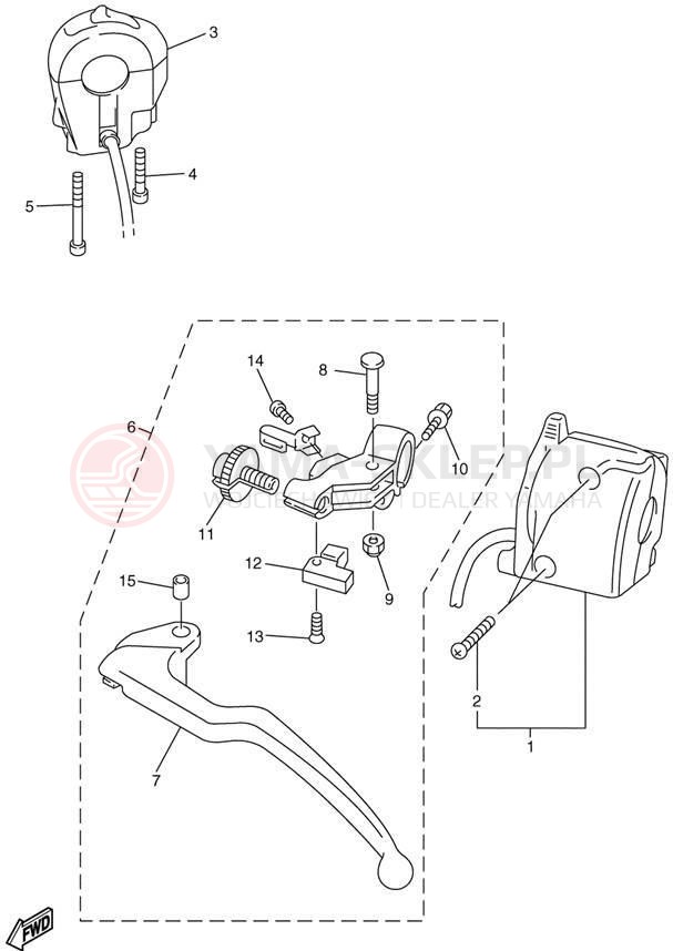 Schemat "Kierownica i osprzęt" do Yamaha FZ1 FZS1000N/FZS1000NC
