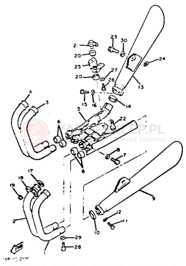 Schemat "Wydech końcowy" do Yamaha XJ750J