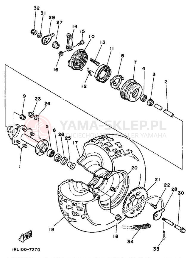 Schemat "Koło tył" do Yamaha BIG WHEEL ELEC START BW200EU