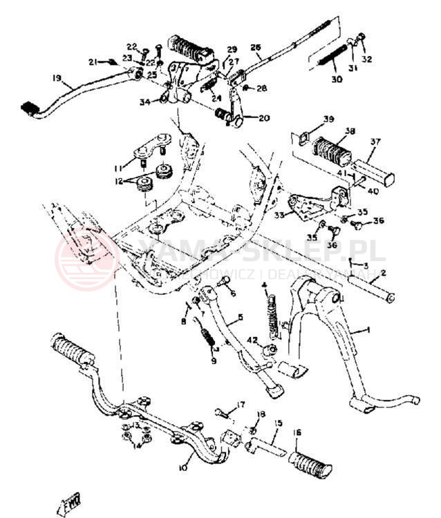 Schemat "Stopka postojowa i podnóżki" do Yamaha DS7