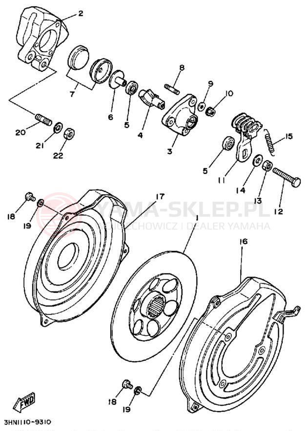 Schemat "Zacisk hamulcowy tylny" do Yamaha BIG BEAR 4WD YFM350FWW