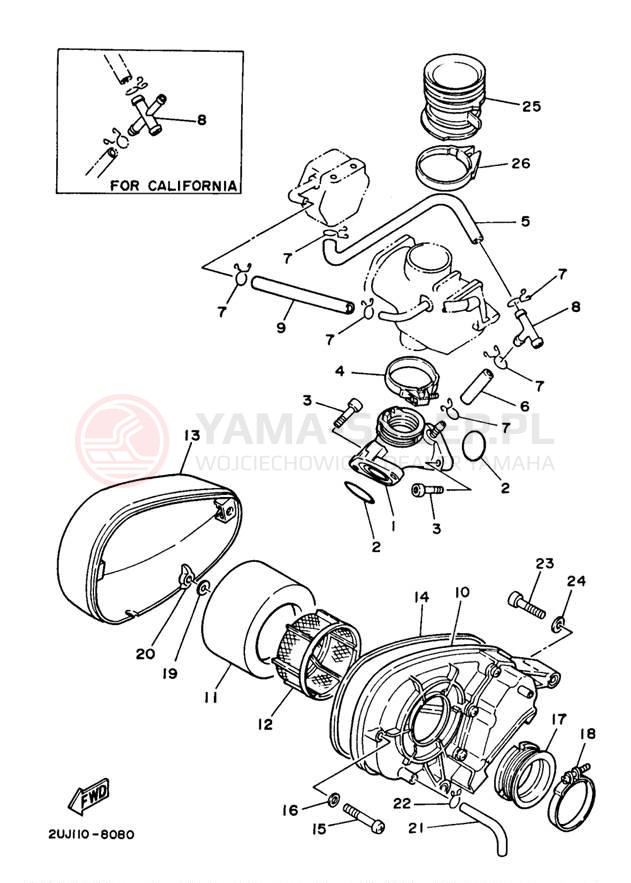 Schemat "Wtrysk paliwa" do Yamaha VIRAGO 250 XV250JC/XV250J