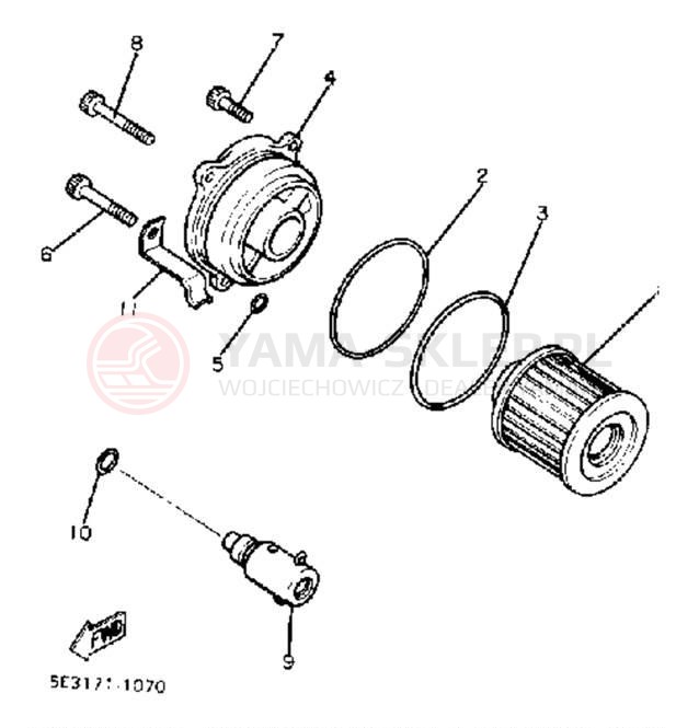 Schemat "Filtr oleju" do Yamaha VIRAGO 750 XV750J