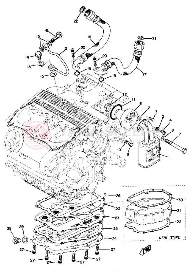 Schemat "Filtr oleju" do Yamaha TX750A