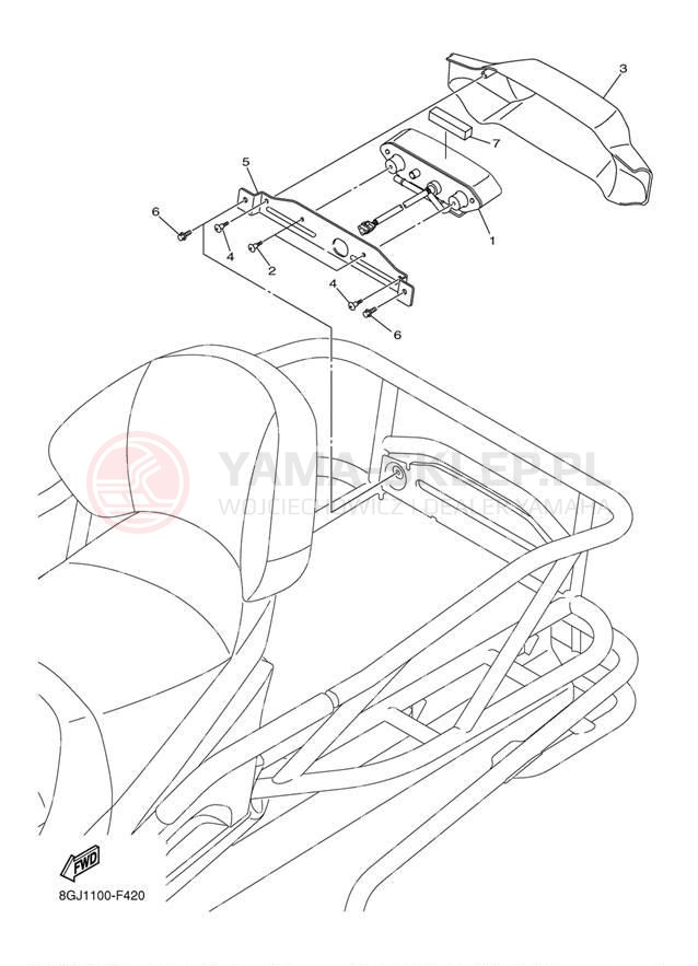 Schemat "lampa tył" do Yamaha VENTURE LITE PZ50VTDR