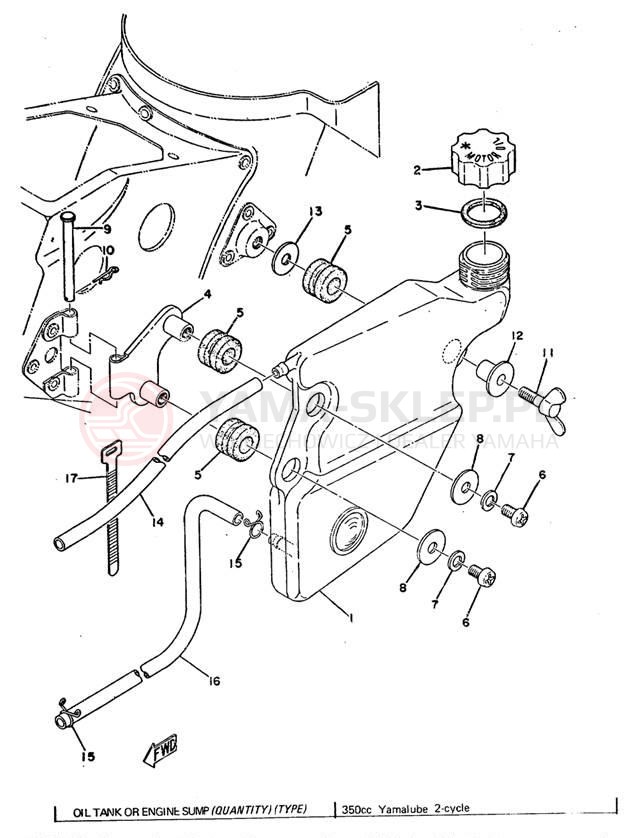 Schemat "Miska olejowa" do Yamaha TY250A