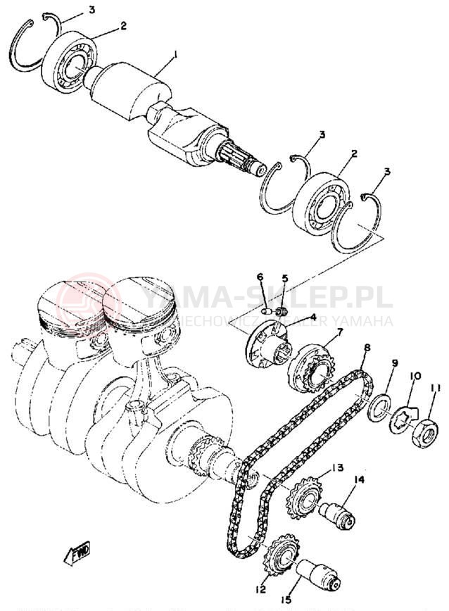 Schemat "wałek wyrównujący" do Yamaha XS500 XS500E