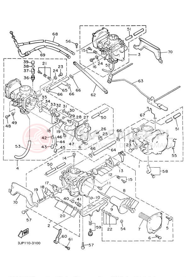 Schemat "Gaźnik" do Yamaha V-MAX VMX12R/VMX12RC