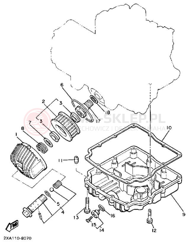 Schemat "Filtr oleju" do Yamaha RADIAN YX600W/YX600WC